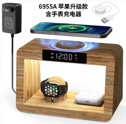 BAMBUSOO - Multifunctional Table Lamp , Alarm Clock , Wireless Charger