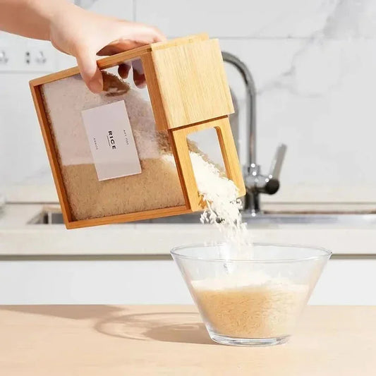 BAMBUSOO - Sliding Lid Grain Storage Box