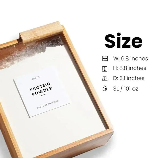 BAMBUSOO - Sliding Lid Grain Storage Box