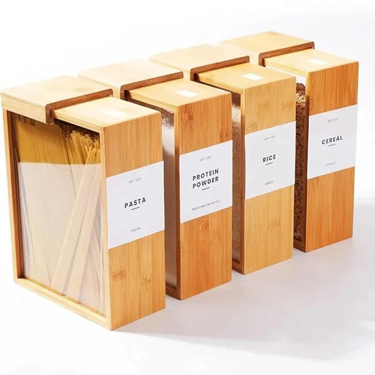 BAMBUSOO - Sliding Lid Grain Storage Box