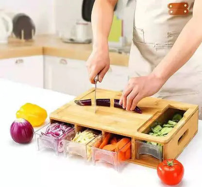 BAMBUSOO - Cutting Board with Storage Box