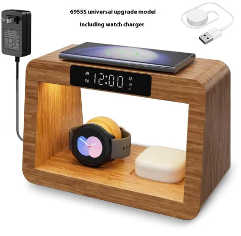 BAMBUSOO - Multifunctional Table Lamp , Alarm Clock , Wireless Charger