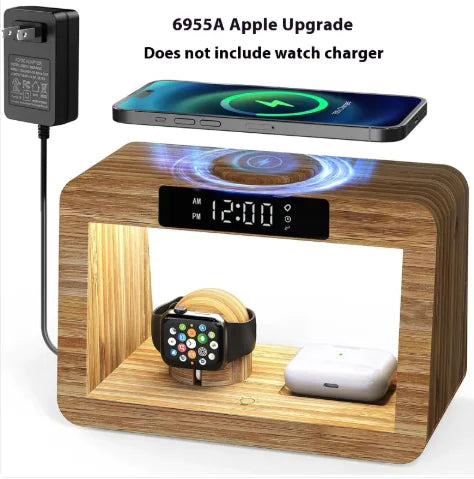 BAMBUSOO - Multifunctional Table Lamp , Alarm Clock , Wireless Charger