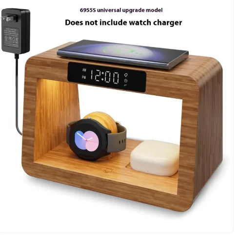 BAMBUSOO - Multifunctional Table Lamp , Alarm Clock , Wireless Charger